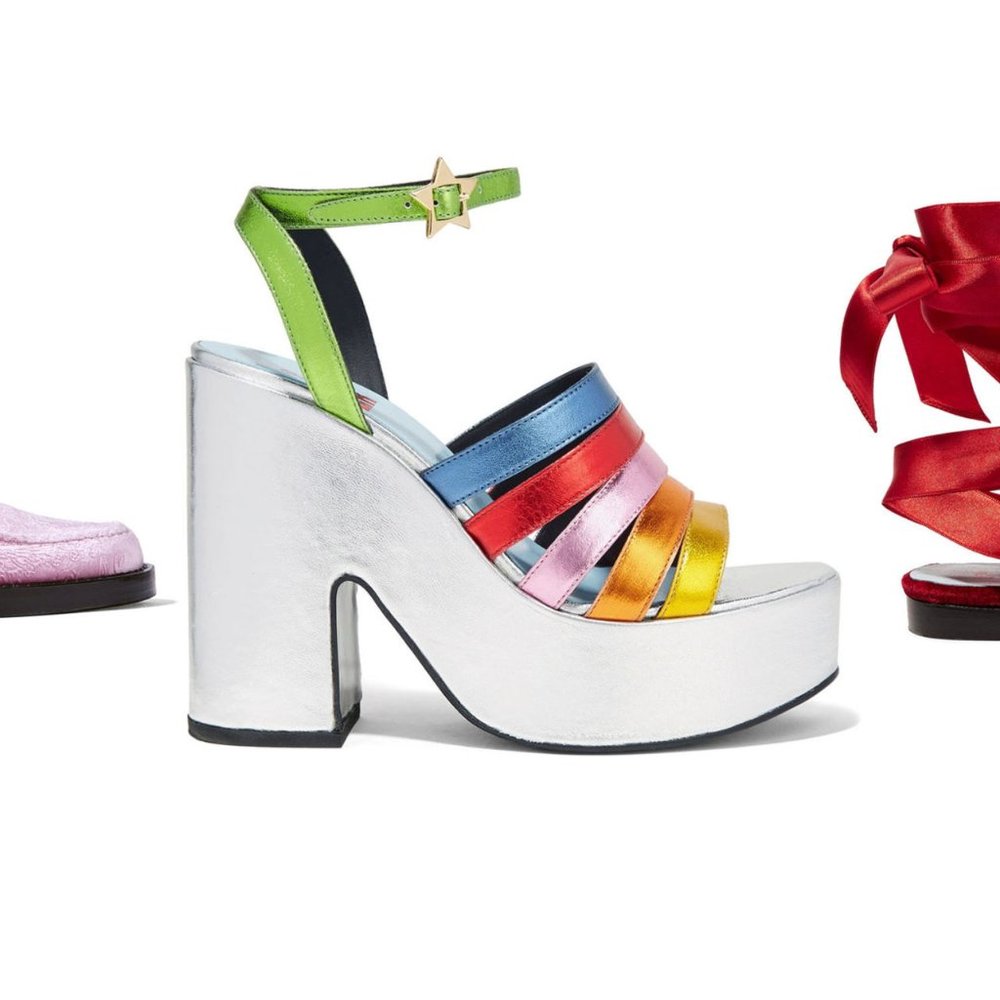 Man Repeller LOL If You Think I'm Walking Sandal Platform Metallic Heels